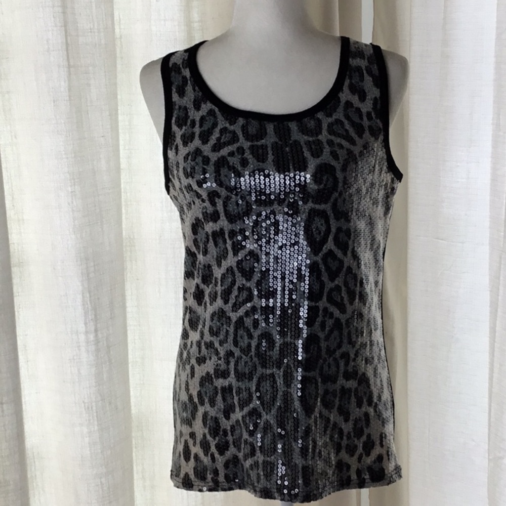 Estimate Couture Cheetah Print Sequin Tank 3XL